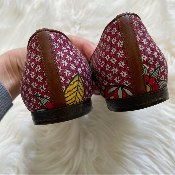 Sergio Rossi Printed Ballet Flats Leather Red 9 - Picture 6 of 8